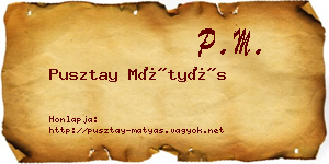Pusztay Mátyás névjegykártya